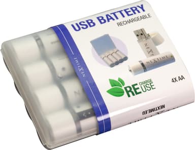 USB Batteri uppladdningsbart 4-pack