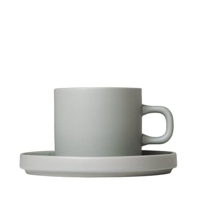 PILAR, Set med 2 kaffemuggar & fat, 4 delar Mirage Grey