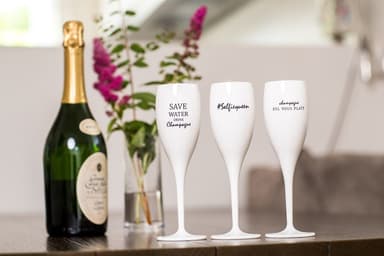 Champagneglas med print 6-pack, Save water drink champagne