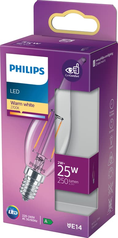 Philips LED-lampa 2W E14
