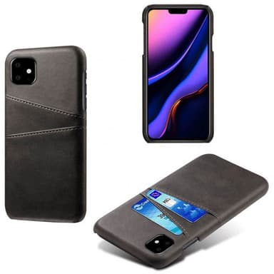 Retro skal med kortplatser Apple iPhone 12 mini (5.4")  - Mörk Grå