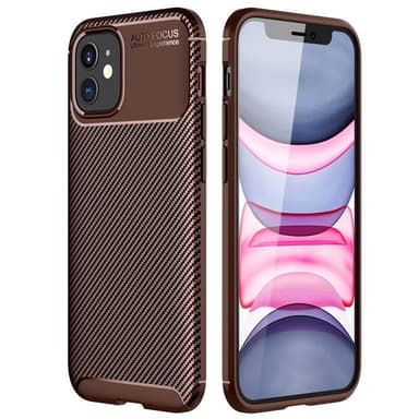 Carbon silikon skal Apple iPhone 12 (6.1")  - Brun