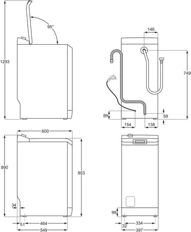 Electrolux tvättmaskin EW8T6337E5 (vit)
