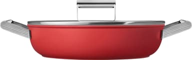 Smeg 50 s Style djup stekpanna med lock 28 cm CKFD2811RDM (röd)