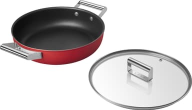Smeg 50's Style djup stekpanna med lock 28 cm CKFD2811RDM (röd)