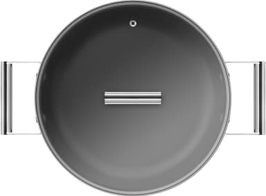 Smeg 50's Style djup stekpanna med lock 28 cm CKFD2811CRM (gräddvit)