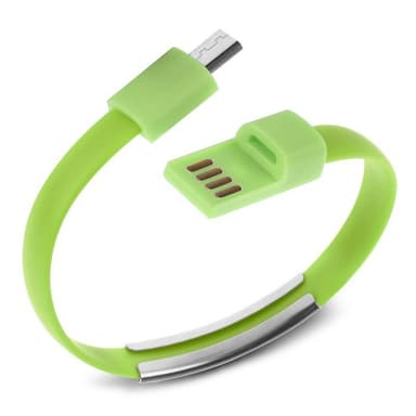 Armband med inbyggd Micro-USB kabel, Grön