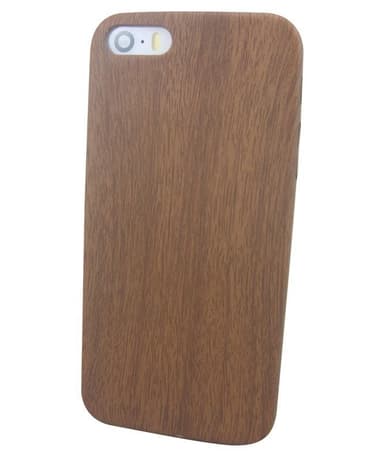 Tunt skal i trä till iPhone 5/5S/SE (Mörk)