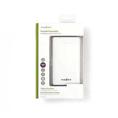 Power Bank | 15 000 mAh | 2-USB-A-utgångar 3.1A | Micro USB-ingång | Vit