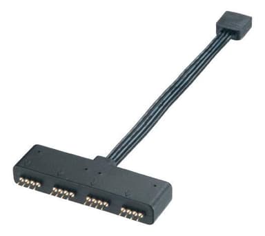 Akasa RGB LED Splitterkabel, 1 till 4 enheter, 10cm, svart