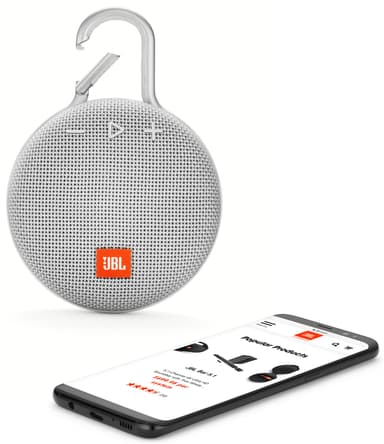 JBL Clip 3 trådlös högtalare (vit)