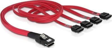 Multilane SAS-kabel SFF8087 till 4xSATA 7-pin, 1 m (83074)