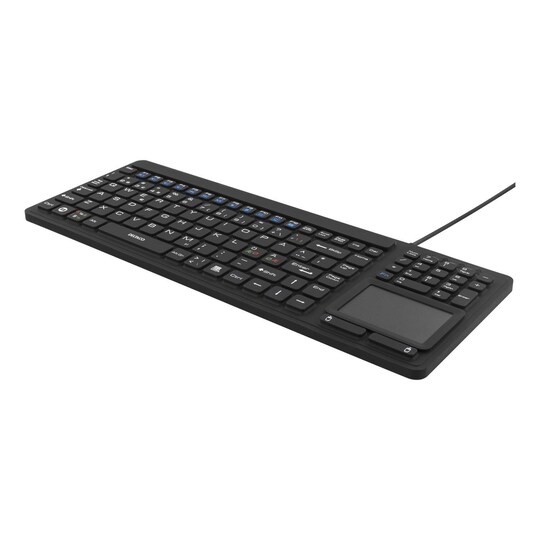 DELTACO tangentbord i silikon med touchpad, IP68, 105 tangenter, svart