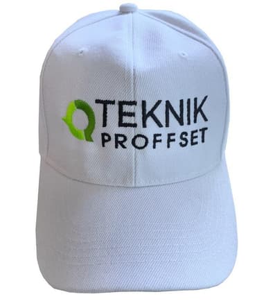 Vit keps med Teknikproffset logo