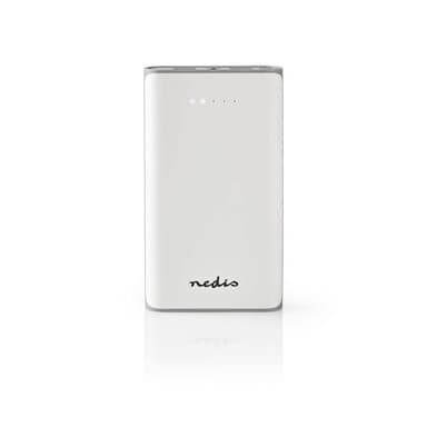 Power Bank | 15 000 mAh | 2-USB-A-utgångar 3.1A | Micro USB-ingång | Vit