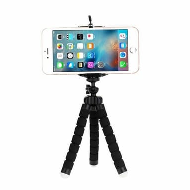 Tripod stativ till smartphone med böjbara ben, Svart