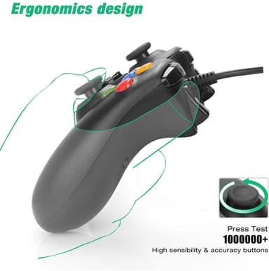 USB Handkontroll med vibration för PC, Svart