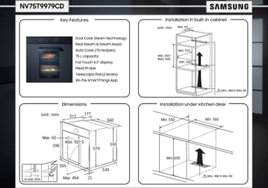 Samsung Infinite Line inbyggnadsugn NV75T9979CD
