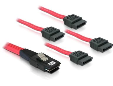 DeLOCK multilane SAS-kabel SFF8087 till 4xSATA 7-pin, 50 cm (83057)