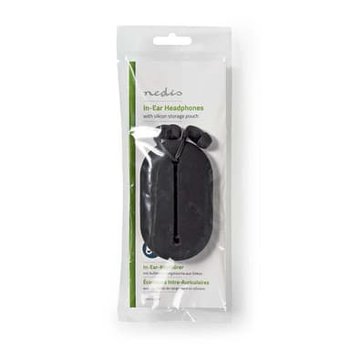 Hörlurar med sladd | In-ear | Resebag | 1.2 m flatkabel | Svart