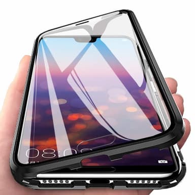 Magnetiskt skal för Huawei P20 med skärmskydd - svart