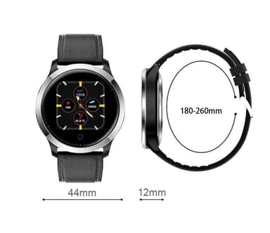 Smartwatch - mäter temperatur, hjärtfrekvens, blodtryck - Svart