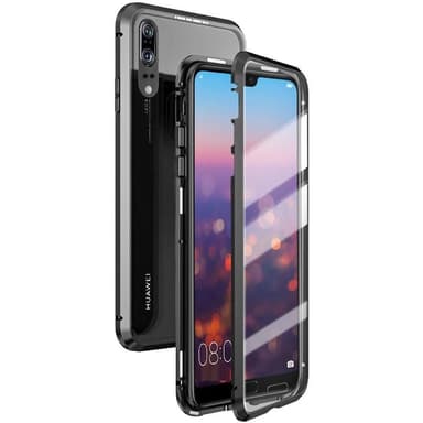 Magnetiskt skal för Huawei P20 med skärmskydd - svart
