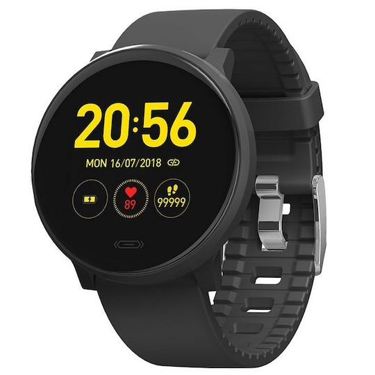 Smartwatch med pulsmätare och sömnanalys - Svart