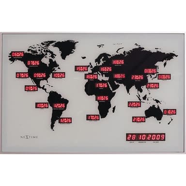 World Time Digit 55x36x4 Väggklocka
