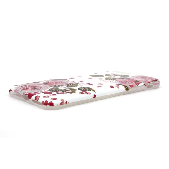 Stöttåligt mobilskal med hållare för iPhone 7 Plus/8 Plus - Vit/rosa