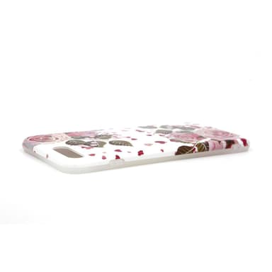 Stöttåligt mobilskal med hållare för iPhone 7 Plus/8 Plus - Vit/rosa