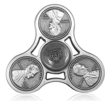 Fidget Spinner i metall, Cent, Silver