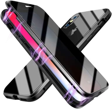 Magnetiskt mobilskal med skärmskydd för iPhone XS Max - svart