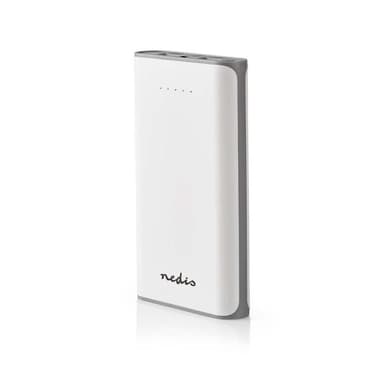 Power Bank | 15 000 mAh | 2-USB-A-utgångar 3.1A | Micro USB-ingång | Vit