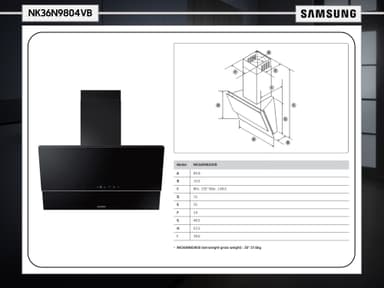 Samsung fläktkåpa NK36N9804VB/UR