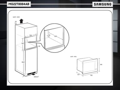Samsung MQ8000 inbyggd mikrovågsugn MG22T8084AB