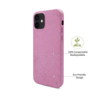 Miljövänliga Äkta Läder iPhone 12 mobilskal - Pink