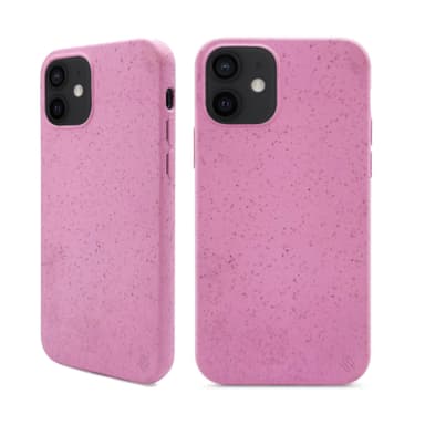 Miljövänliga Äkta Läder iPhone 12 mobilskal - Pink
