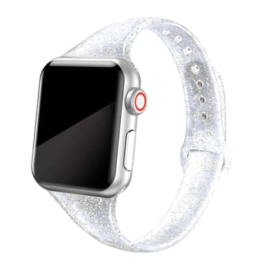 Glitter glödande Apple Watch armband 38/40 mm Silver