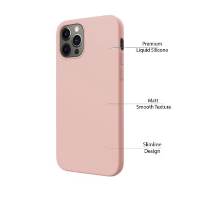 iPhone 12 Pro Max   Flytande silikonskydd mobilskal- Pink