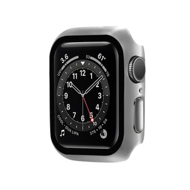 Apple Watch Härdat glas skärmskydd fodral 44 mm Silver