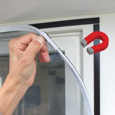 Myggnät magnetisk ram insekt utan att borra magnet Vit 130x150 cm