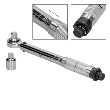 Momentnyckel spärrnyckel 1/2 "+ 3/8" Torque Nm verktyg 13,6-108,5