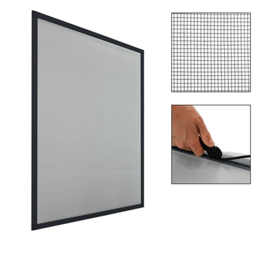 Myggnät antracit 130x150cm fönster insektsnät aluminiumram - Elgiganten
