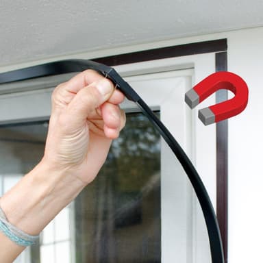Myggnät magnetisk ram insekt utan att borra magnet Svart 130x150 cm