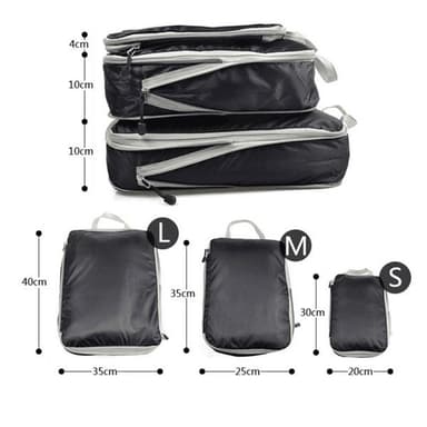 Bagageorganisatör 3-pack