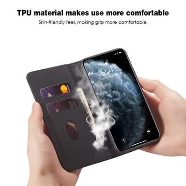 iPhone 12 / 12 Pro Plånboksfodral / Fodral PU Läder - Svart