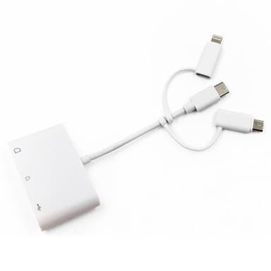 OTG Adapter USB-C / iPhone till USB 2.0 + SD / MicroSD