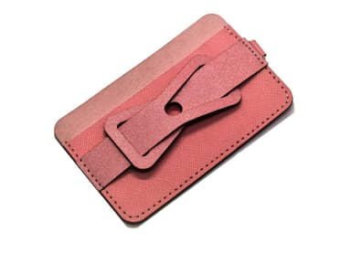 Korthållare med ställ/hållare till mobilen - rosa