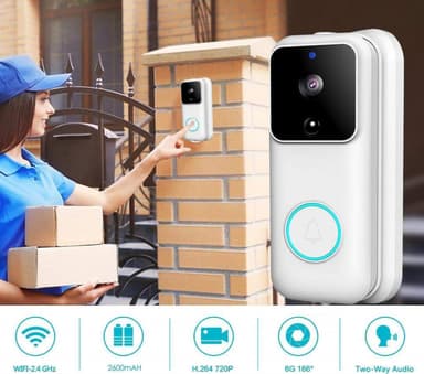 Smart home dörrklocka med kamera och wifi 1080p